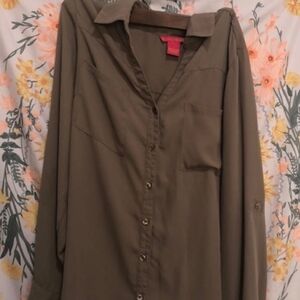 Sunny Leigh Khaki Women's Button-Down Shirt